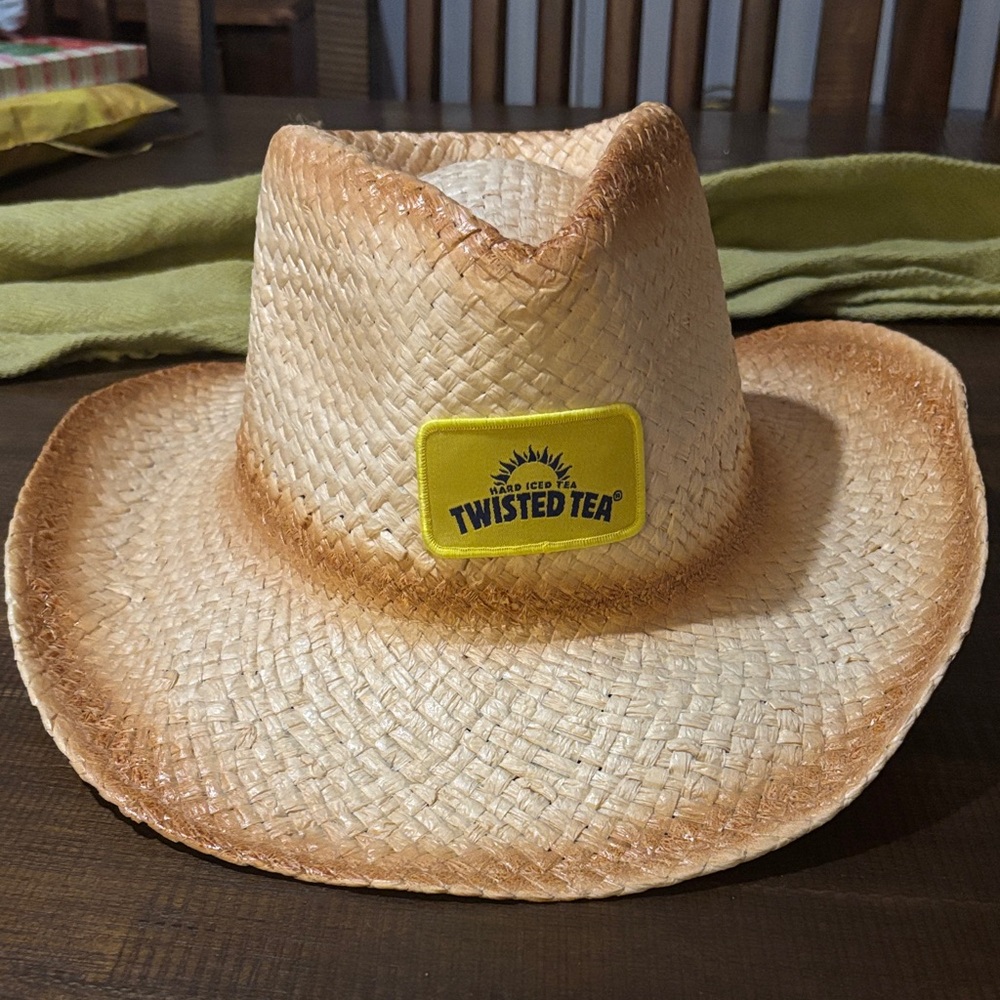 Twisted Kids Straw Hat with Yellow Patch
